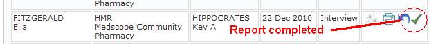 Complete report button